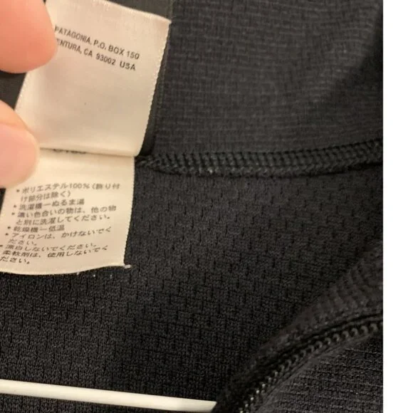 Vintage Y2K Patagonia Capilene Black Quarter Zip Pullover Longsleeve Shirt - L - Picture 5 of 7